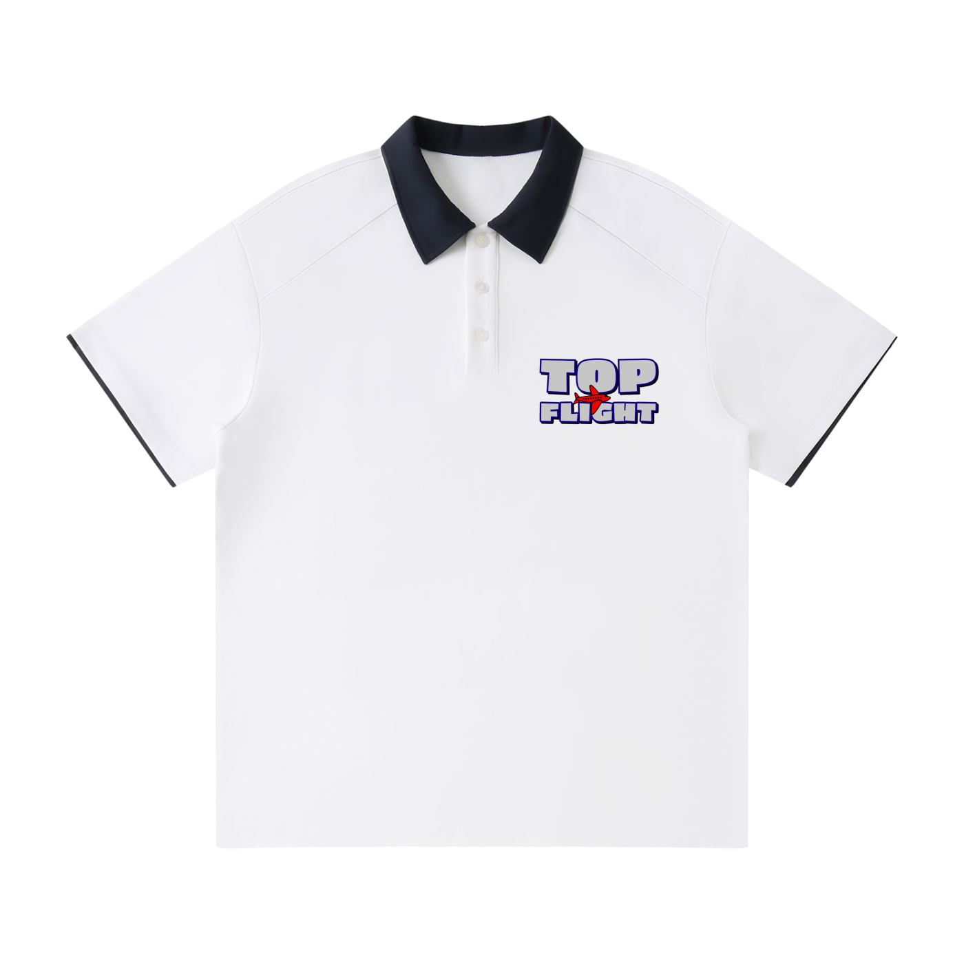 Top Flight Contrast Collar Raglan Polo Shirt (DTG)