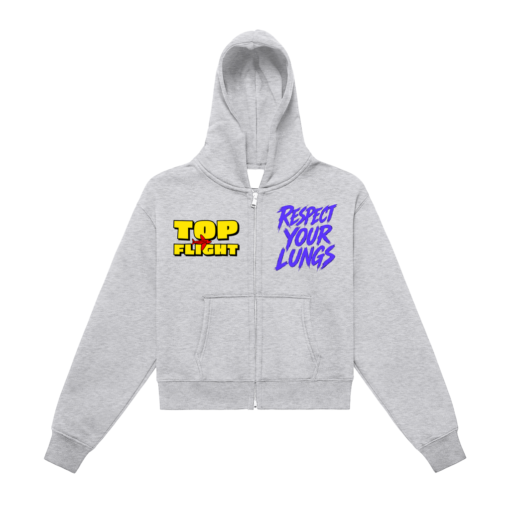 Women’s Respect Fleeced Zip-Up Cropped Hoodie