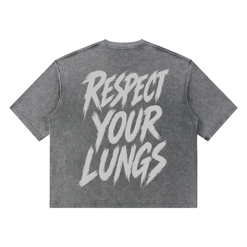 TF Unisex Respect Mineral Wash Waffle Boxy T-Shirt