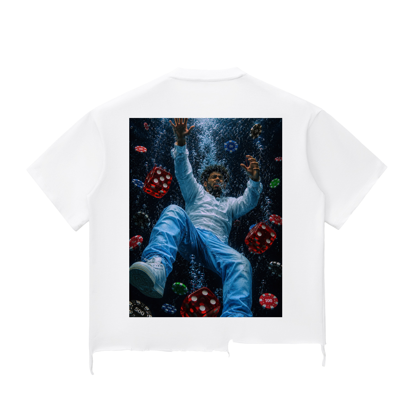 TF Gamble Snow Wash Raw-Hem Boxy T-shirt