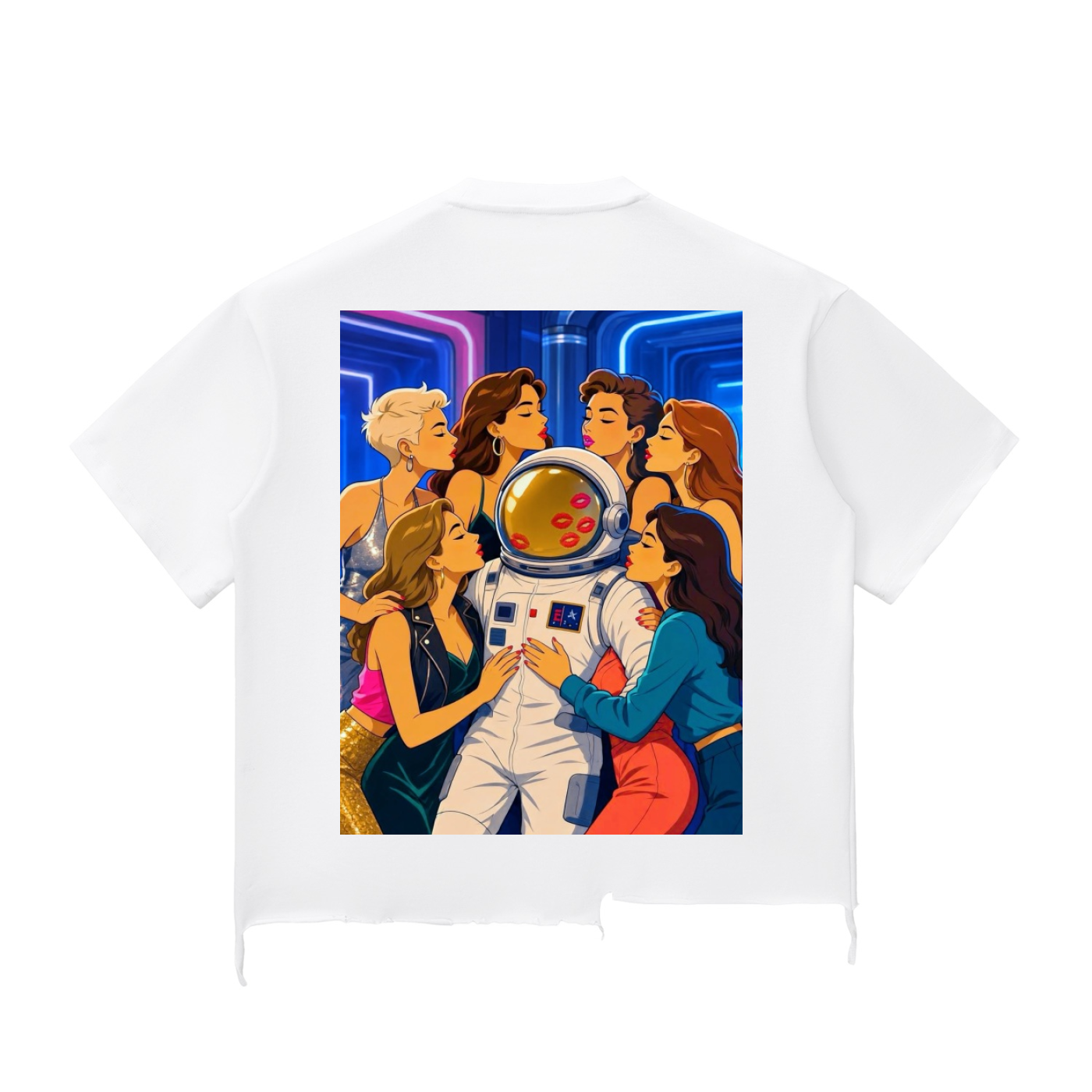 TF Kisses Snow Wash Raw-Hem Boxy T-shirt