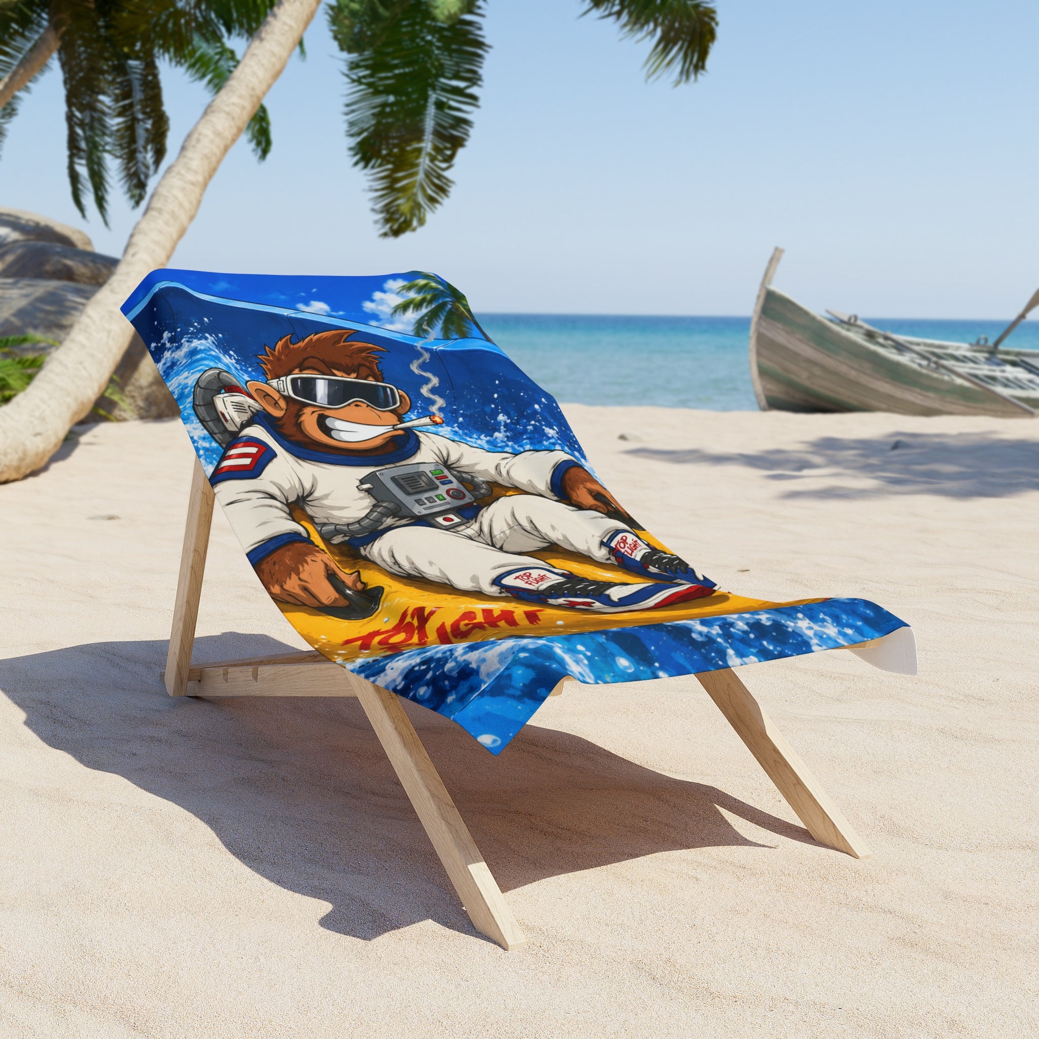 Top Flight Astronaut Monkey Beach Towel