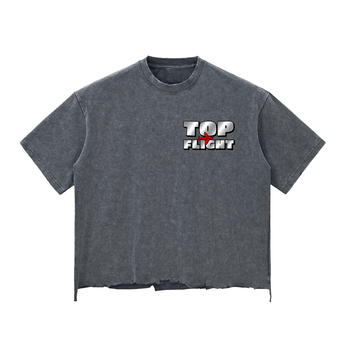 TF TRAP Snow Wash Raw-Hem Boxy T-shirt