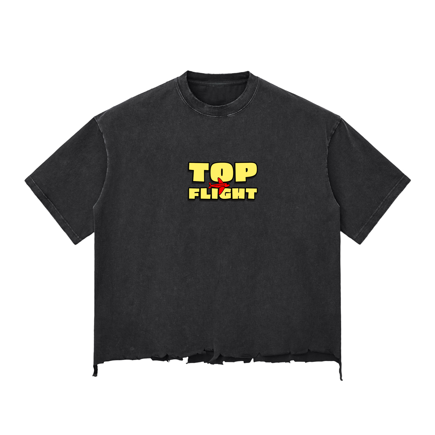 TF TRAP Snow Wash Raw-Hem Boxy T-shirt