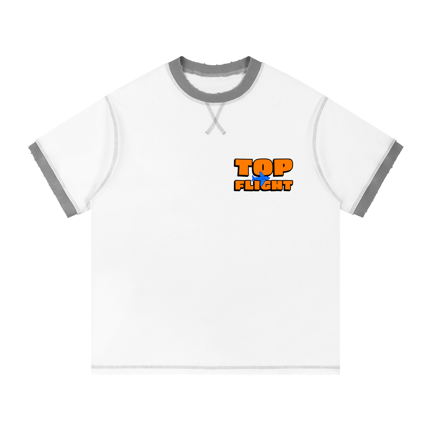 TF Unisex Contrast-Stitched Cotton T-Shirt