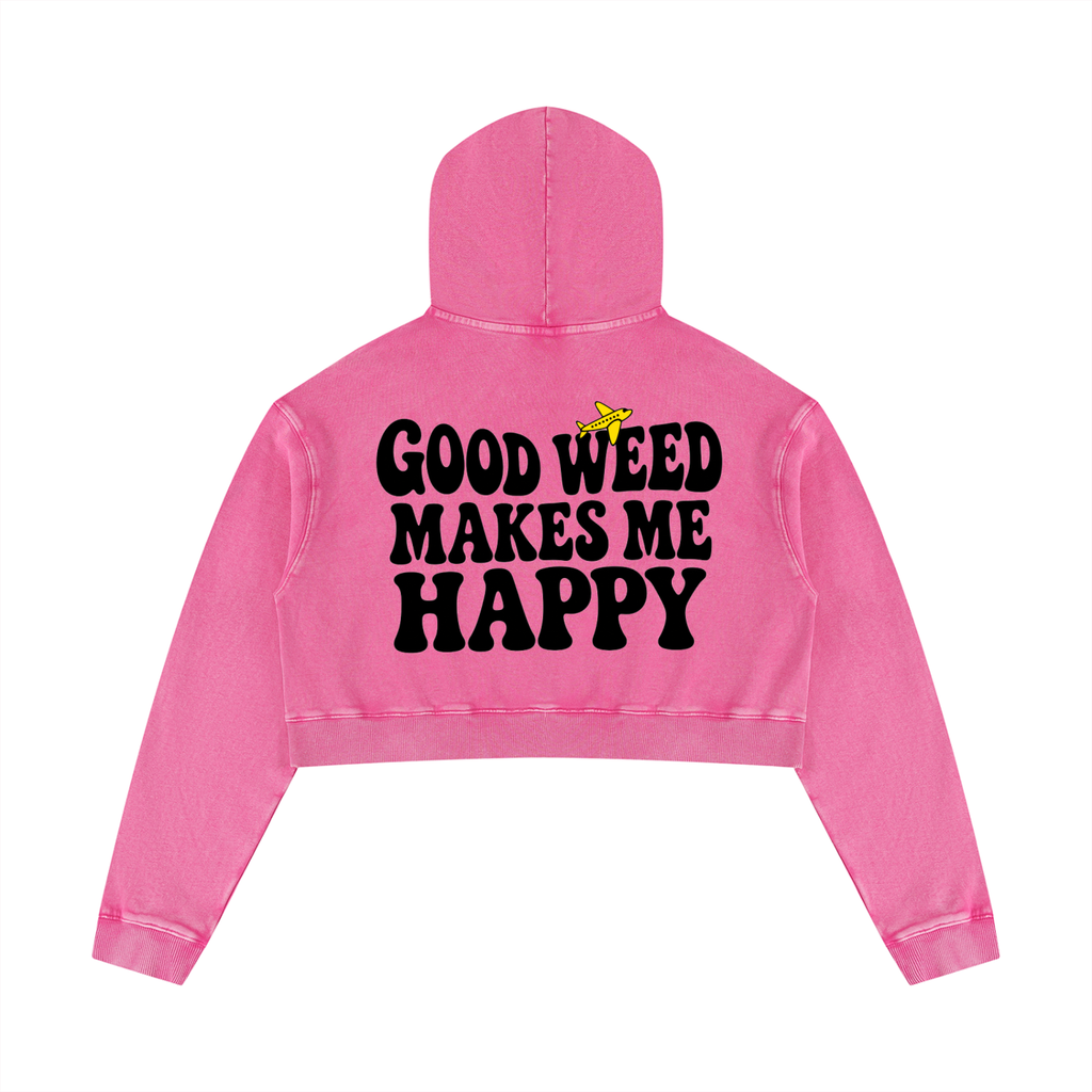 Top Flight Mineral Washed Crop Hoodie (DTG)