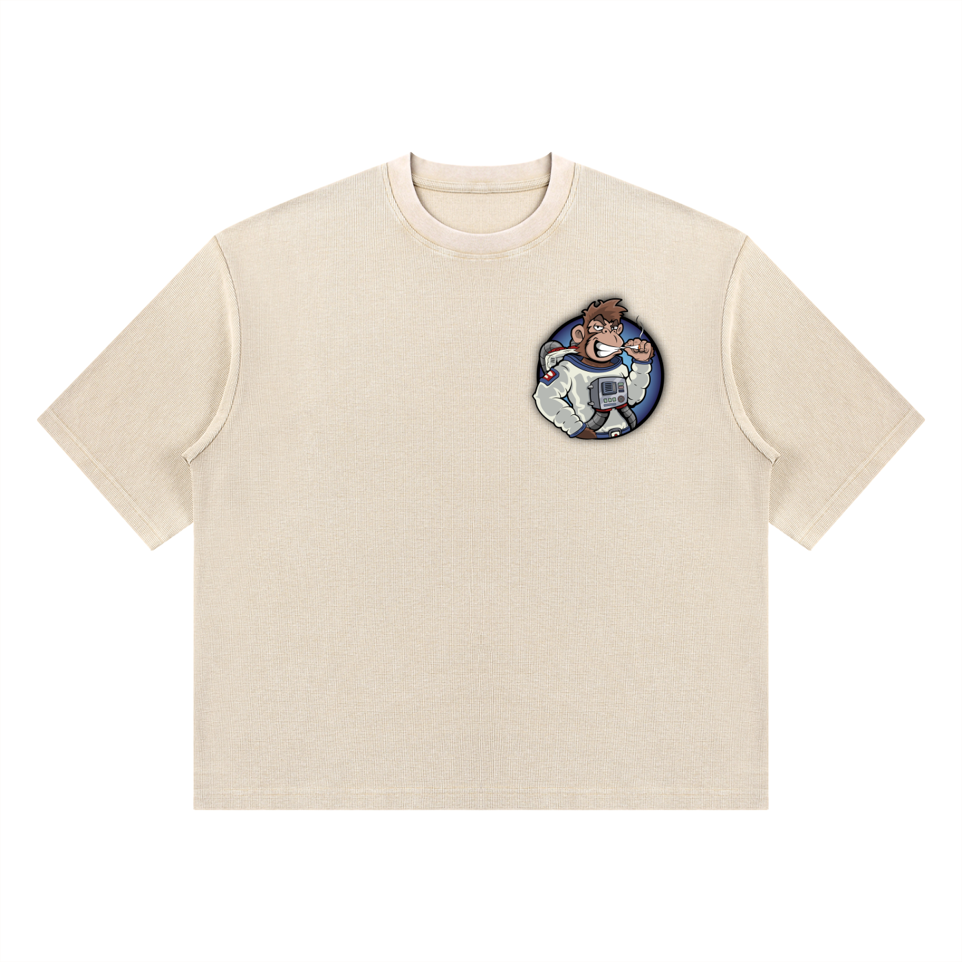 TF Unisex Respect Mineral Wash Waffle Boxy T-Shirt