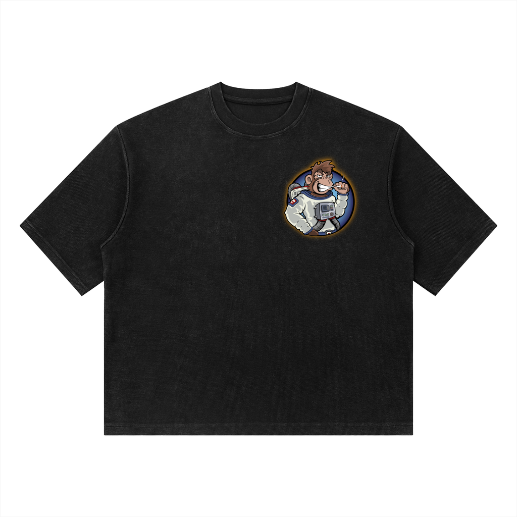 TF Respect Unisex Mineral Wash Waffle Boxy T-Shirt