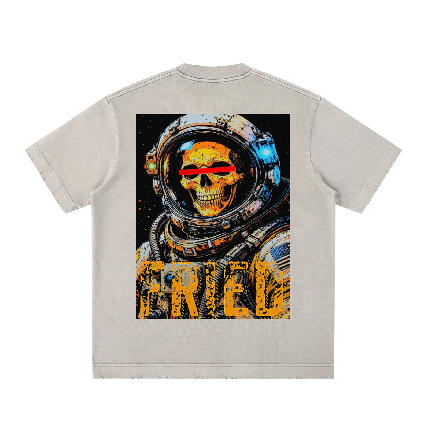 TF FRIED Heavyweight Vintage Washed Frayed T-Shirt