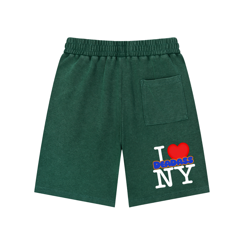 Top Flight Green Mineral Wash Waffle Knit Shorts (DTG)