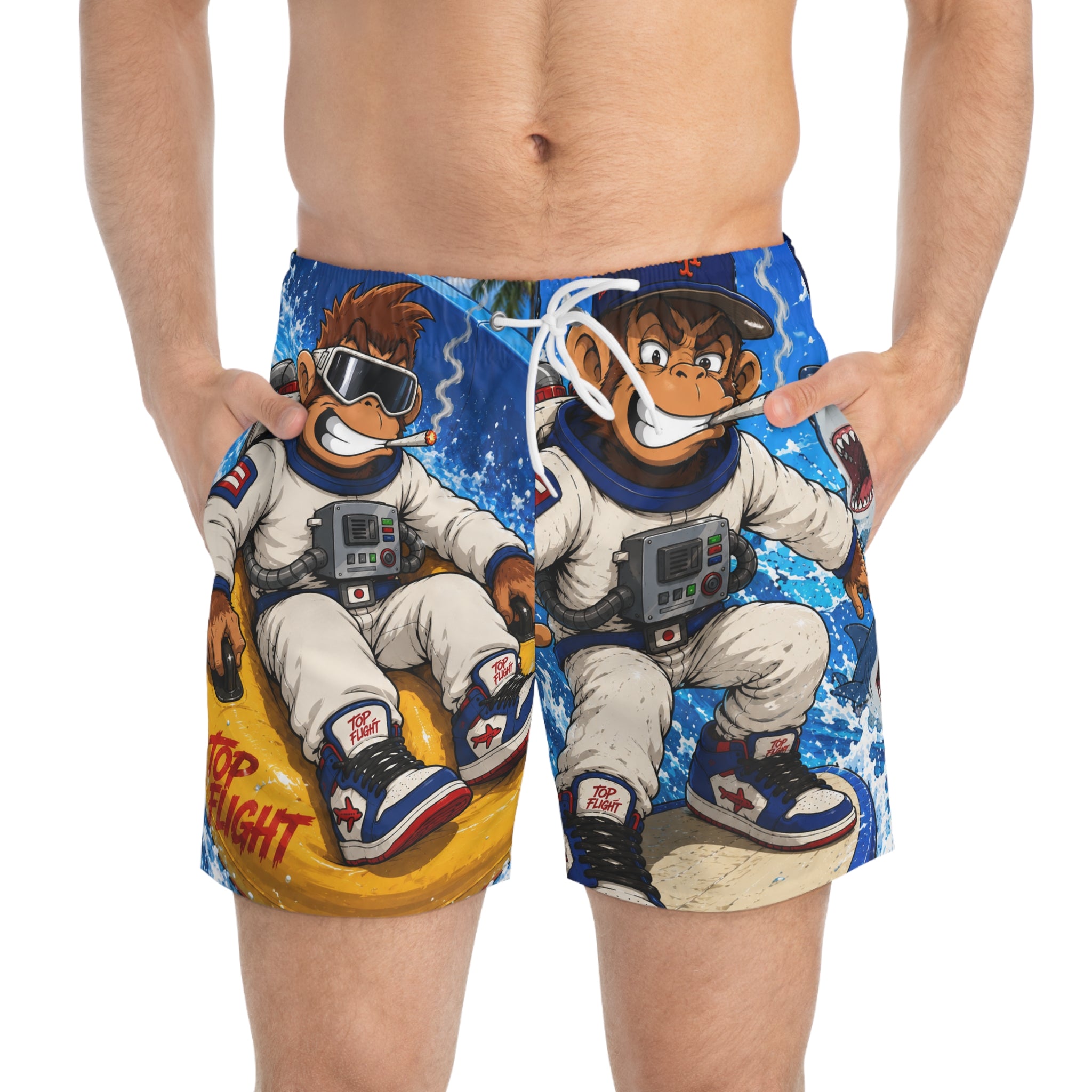 Top Flight Monkey Astronaut Swim Trunks