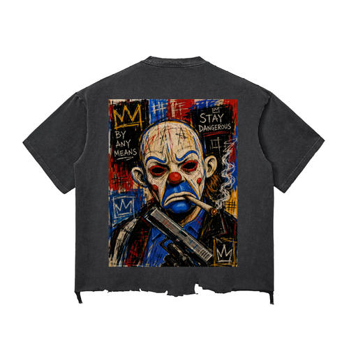 TF Basquiat Bank Snow Wash Raw-Hem Boxy T-shirt