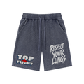 Top Flight Blue Mineral Wash Waffle Knit Shorts (DTG)