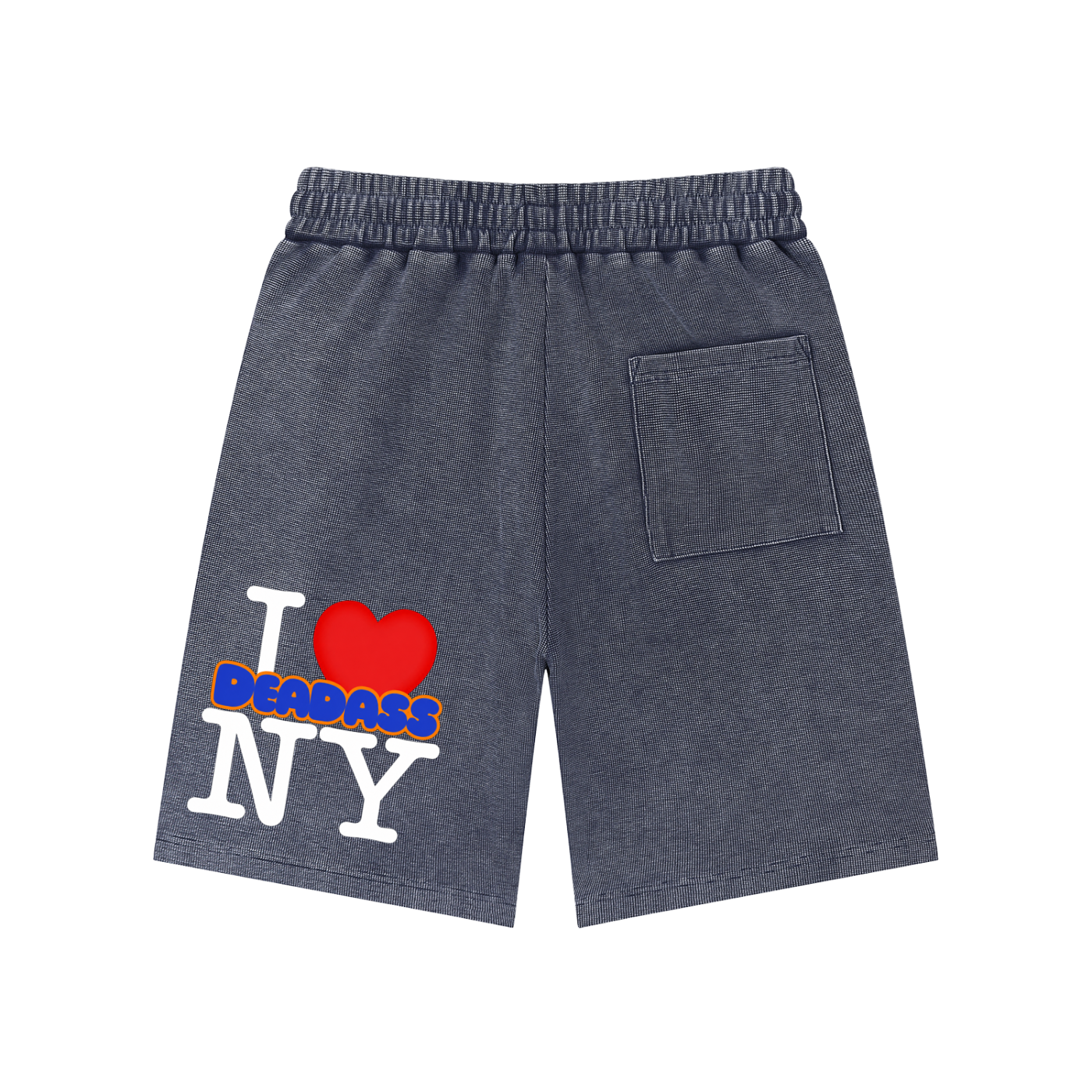 Top Flight Blue Mineral Wash Waffle Knit Shorts (DTG)