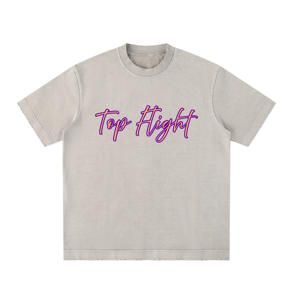 TF FRIED Heavyweight Vintage Washed Frayed T-Shirt