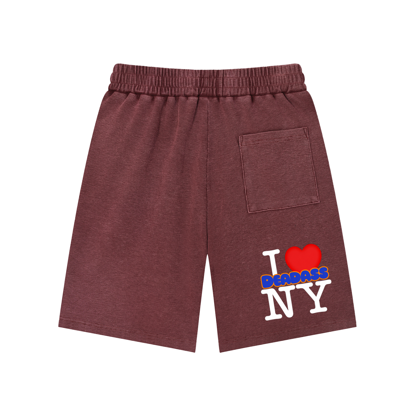 Top Flight Jujube Red Mineral Wash Waffle Knit Shorts (DTG)