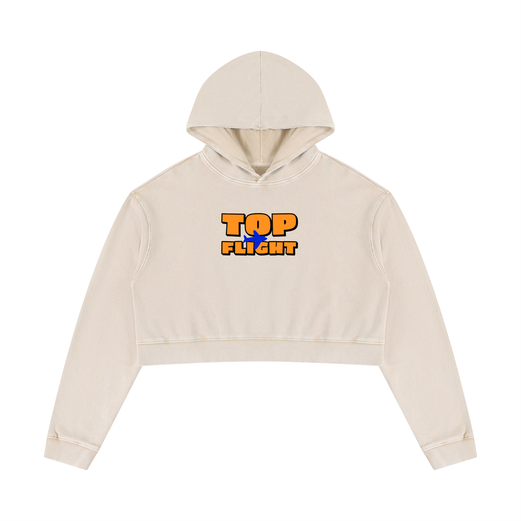 Top Flight Mineral Washed Crop Hoodie (DTG)
