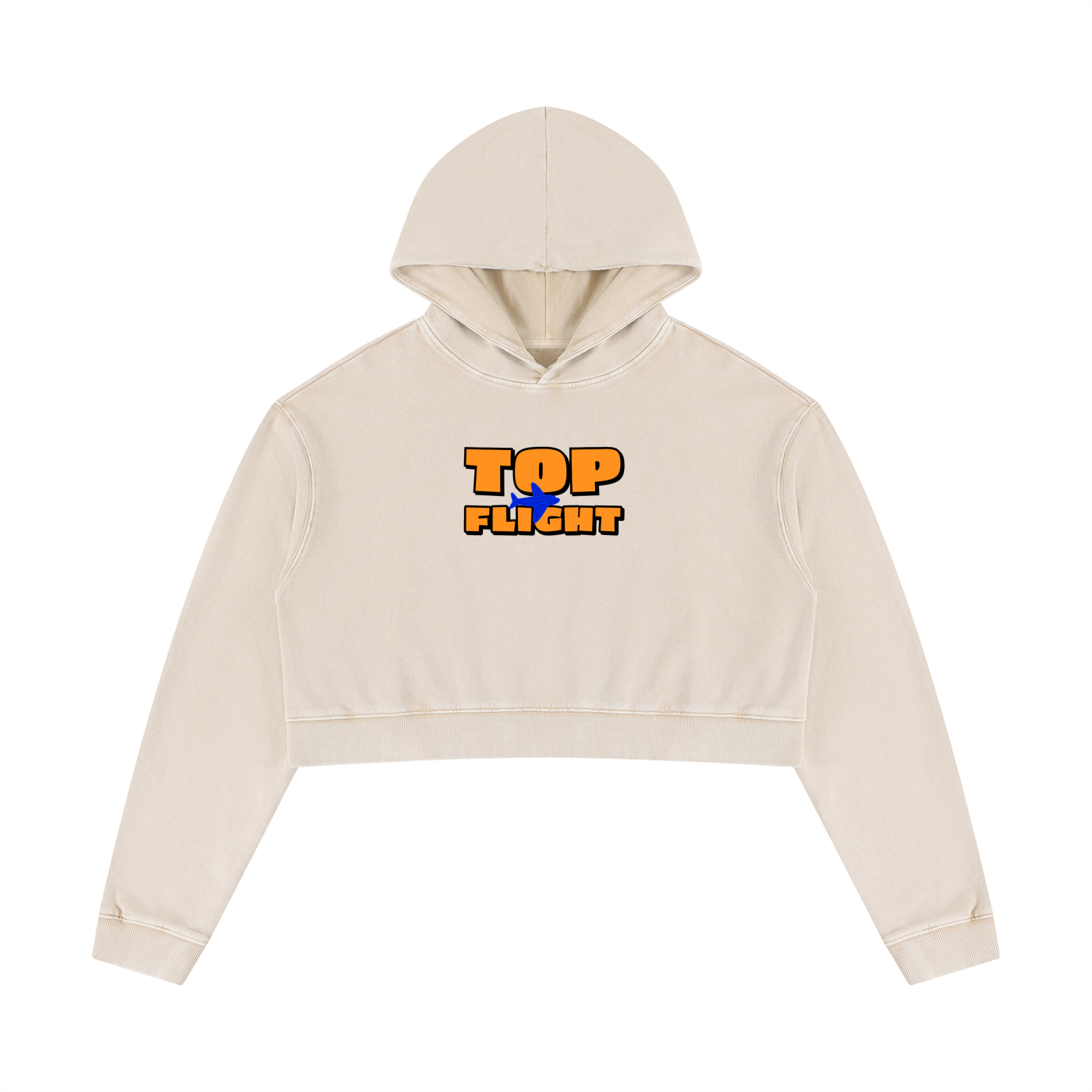 Top Flight Mineral Washed Crop Hoodie (DTG)