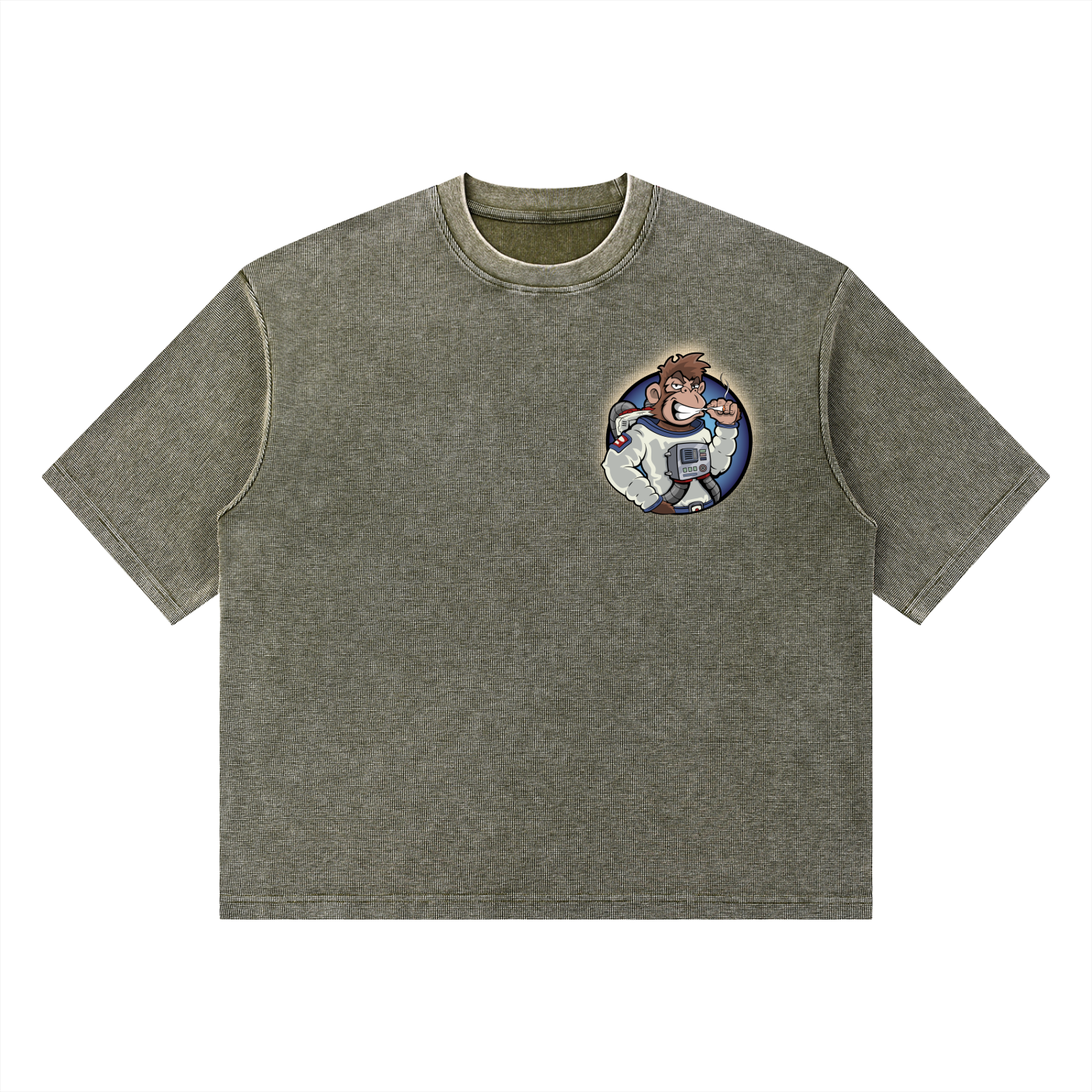 TF Unisex Respect Mineral Wash Waffle Boxy T-Shirt