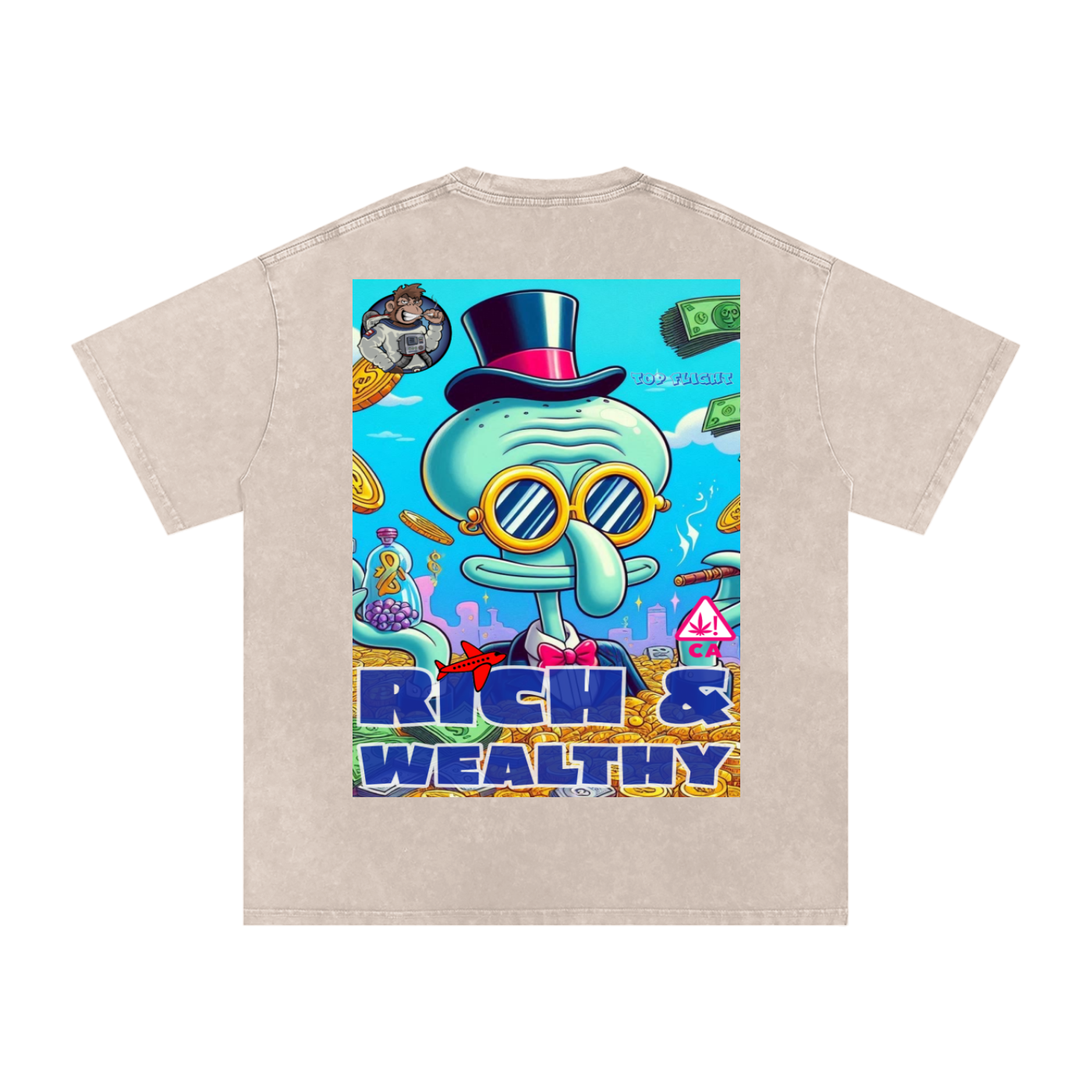 Top Flight Mylar Rich & Wealthy T-Shirt (DTG)