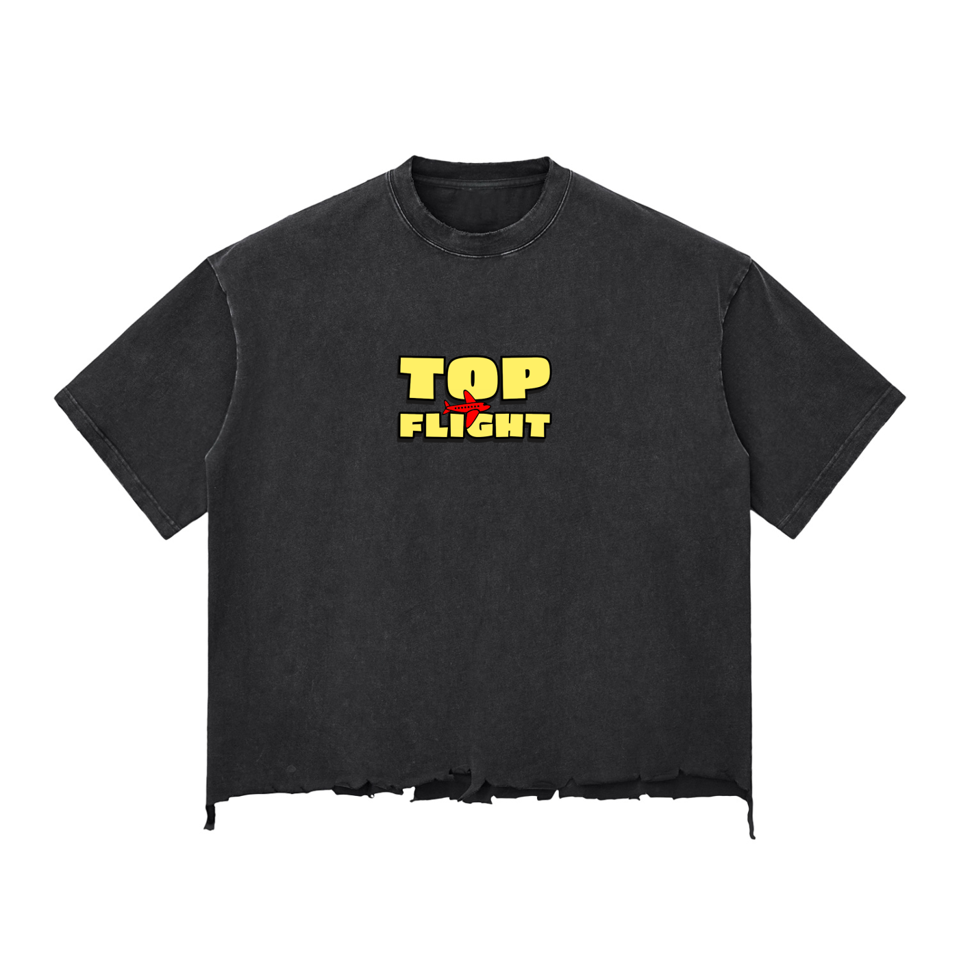 TF TRAP Snow Wash Raw-Hem Boxy T-shirt
