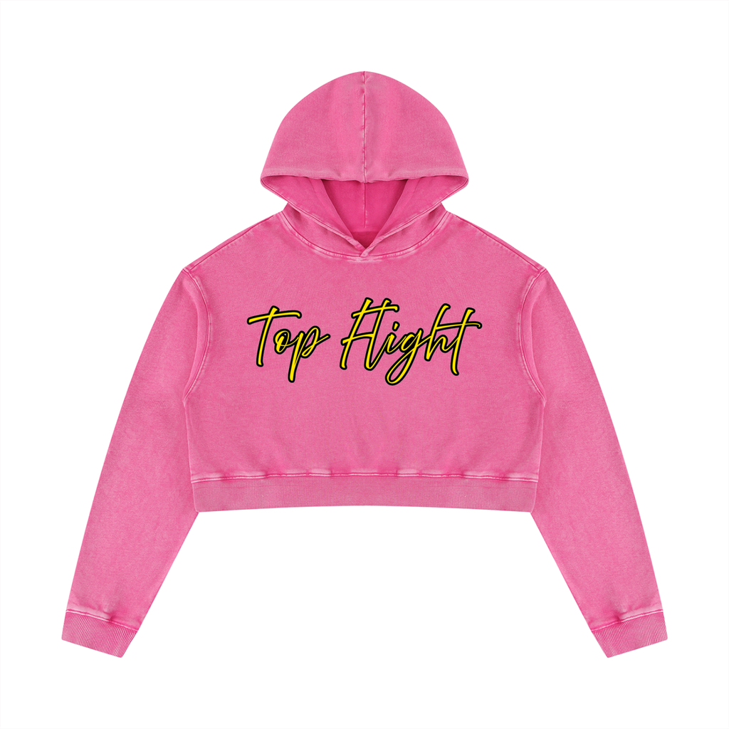 Top Flight Mineral Washed Crop Hoodie (DTG)