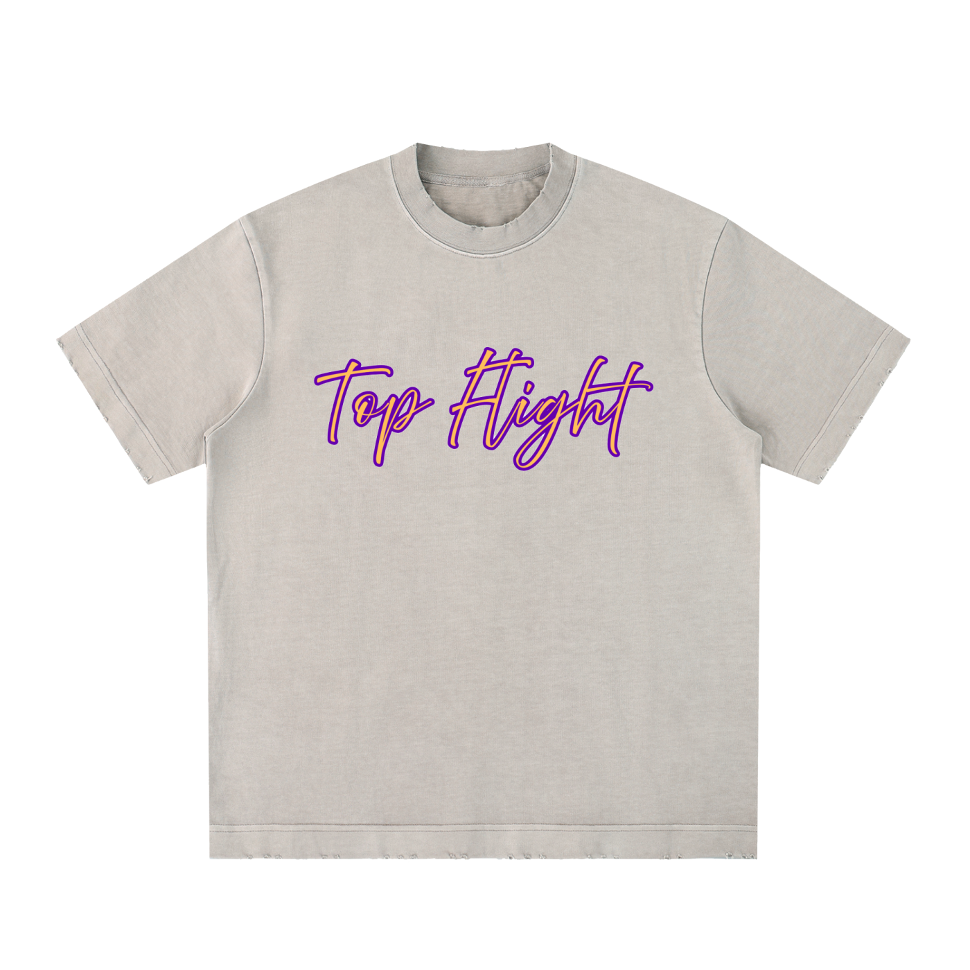 TF FRIED Heavyweight Vintage Washed Frayed T-Shirt