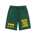 Top Flight Green Mineral Wash Waffle Knit Shorts (DTG)