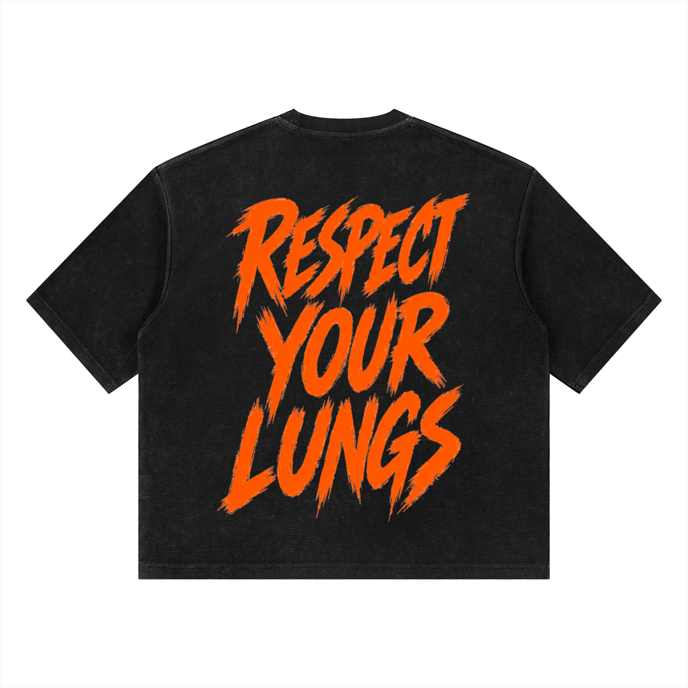 TF Respect Unisex Mineral Wash Waffle Boxy T-Shirt