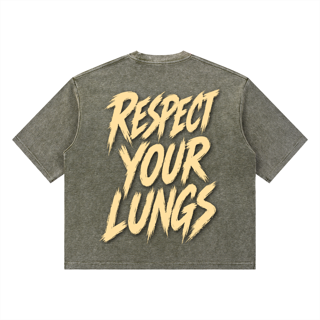 TF Unisex Respect Mineral Wash Waffle Boxy T-Shirt