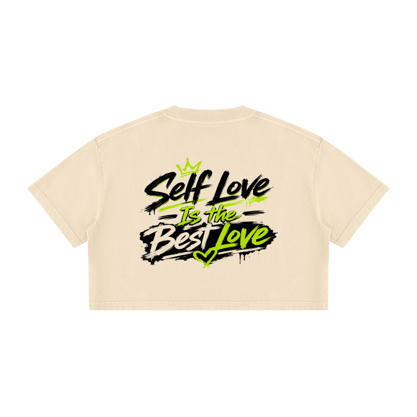 Women's Self Love Mineral Wash Crop T-Shirt