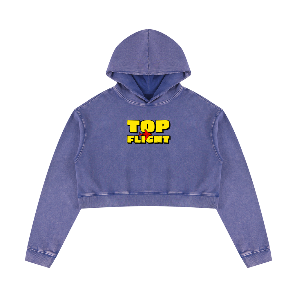 Top Flight Mineral Washed Crop Hoodie (DTG)