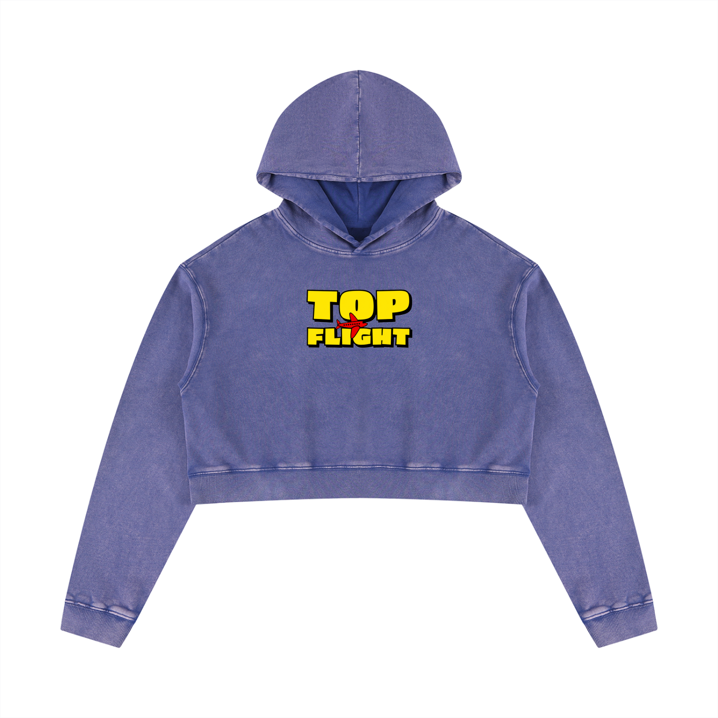 Top Flight Mineral Washed Crop Hoodie (DTG)