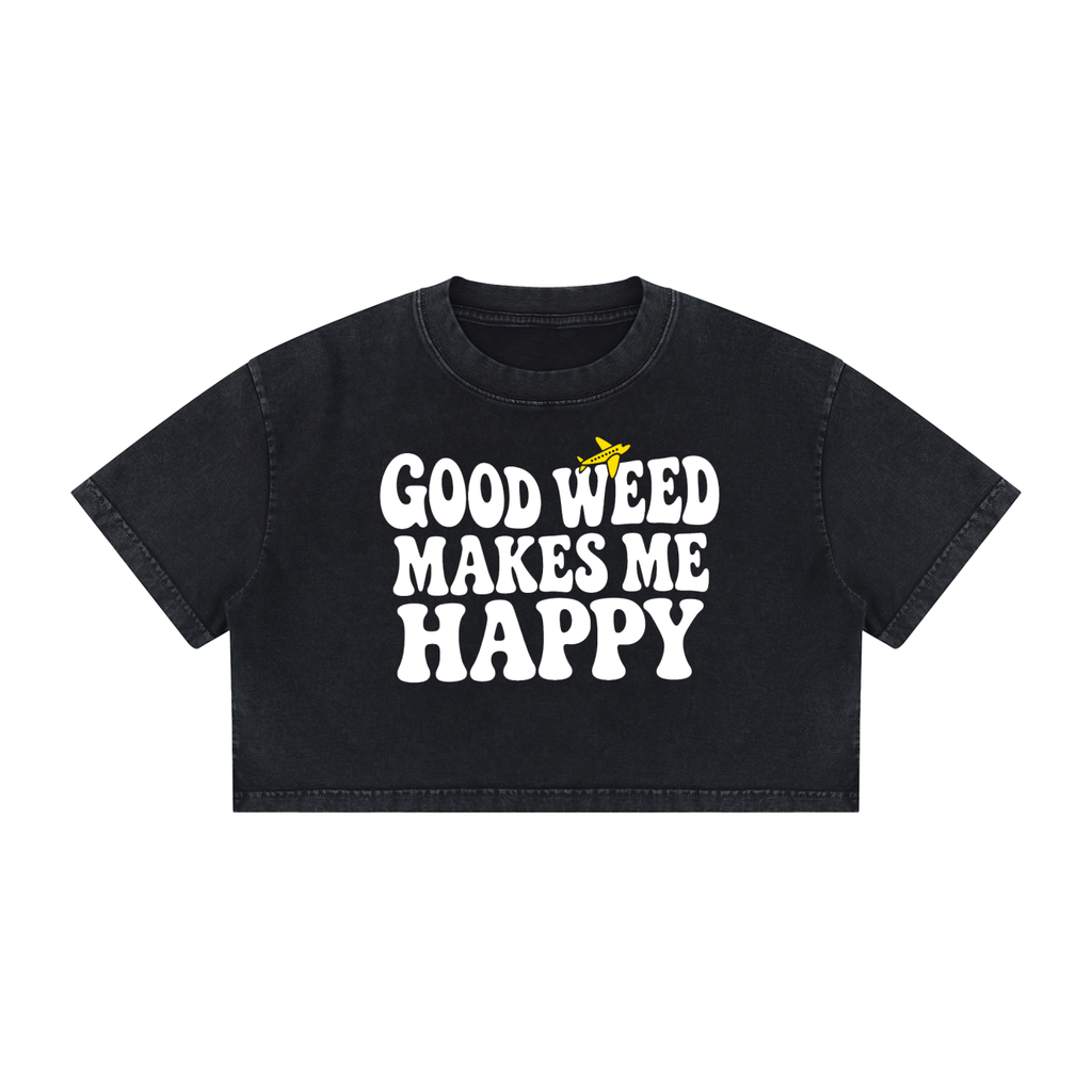 TF Groovy Mineral Wash Cotton Crop T-Shirt