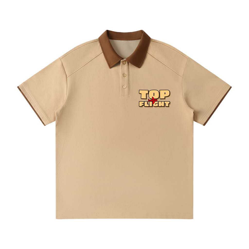 Top Flight Contrast Collar Raglan Polo Shirt (DTG)