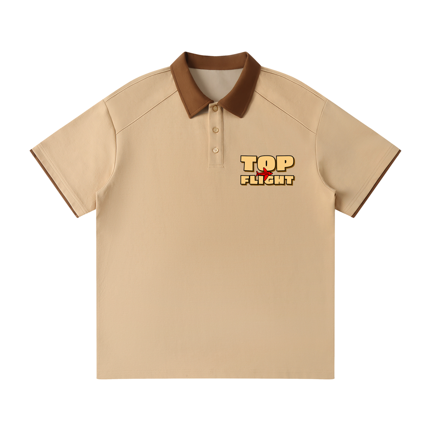 Top Flight Contrast Collar Raglan Polo Shirt (DTG)