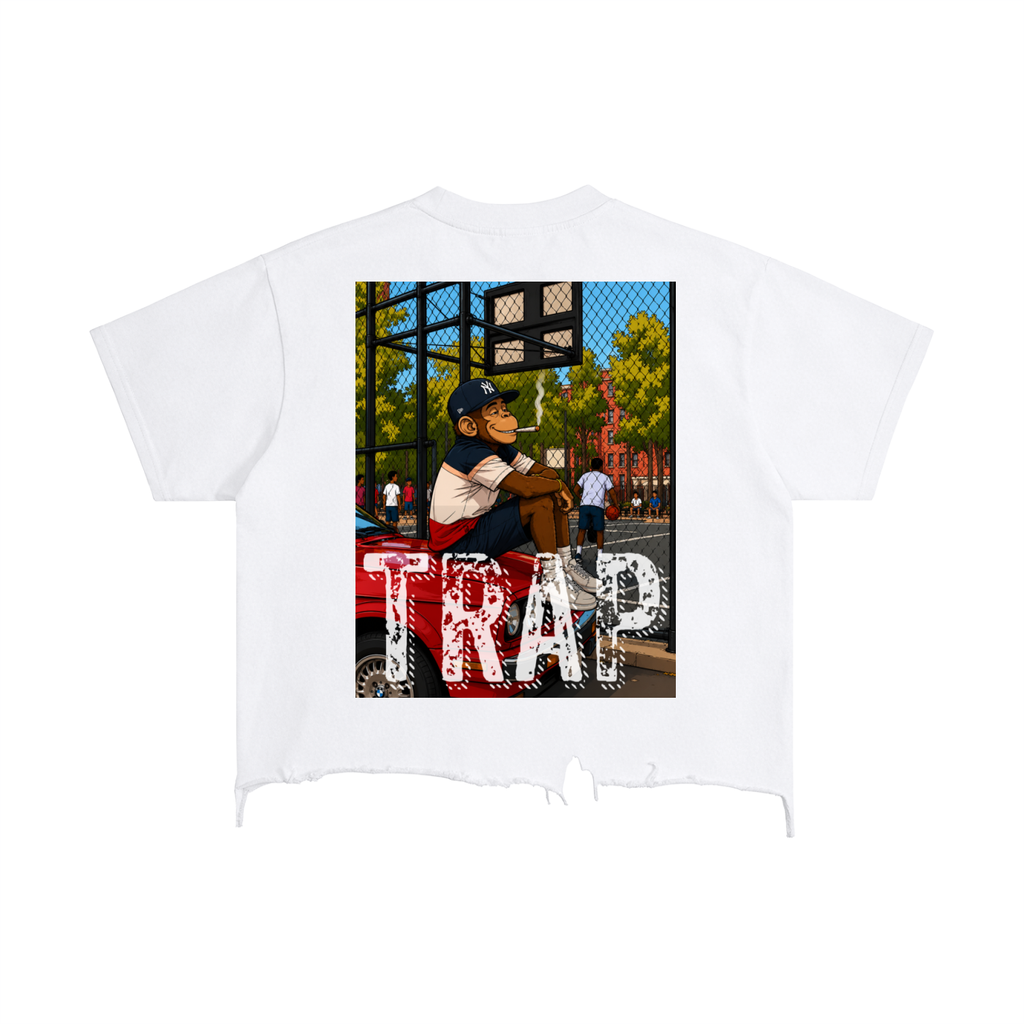 TF TRAP Vintage Wash Boxy Hem T-Shirt
