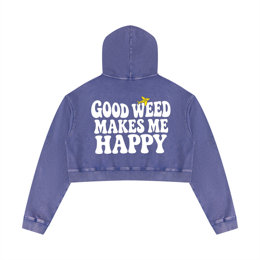 Top Flight Mineral Washed Crop Hoodie (DTG)