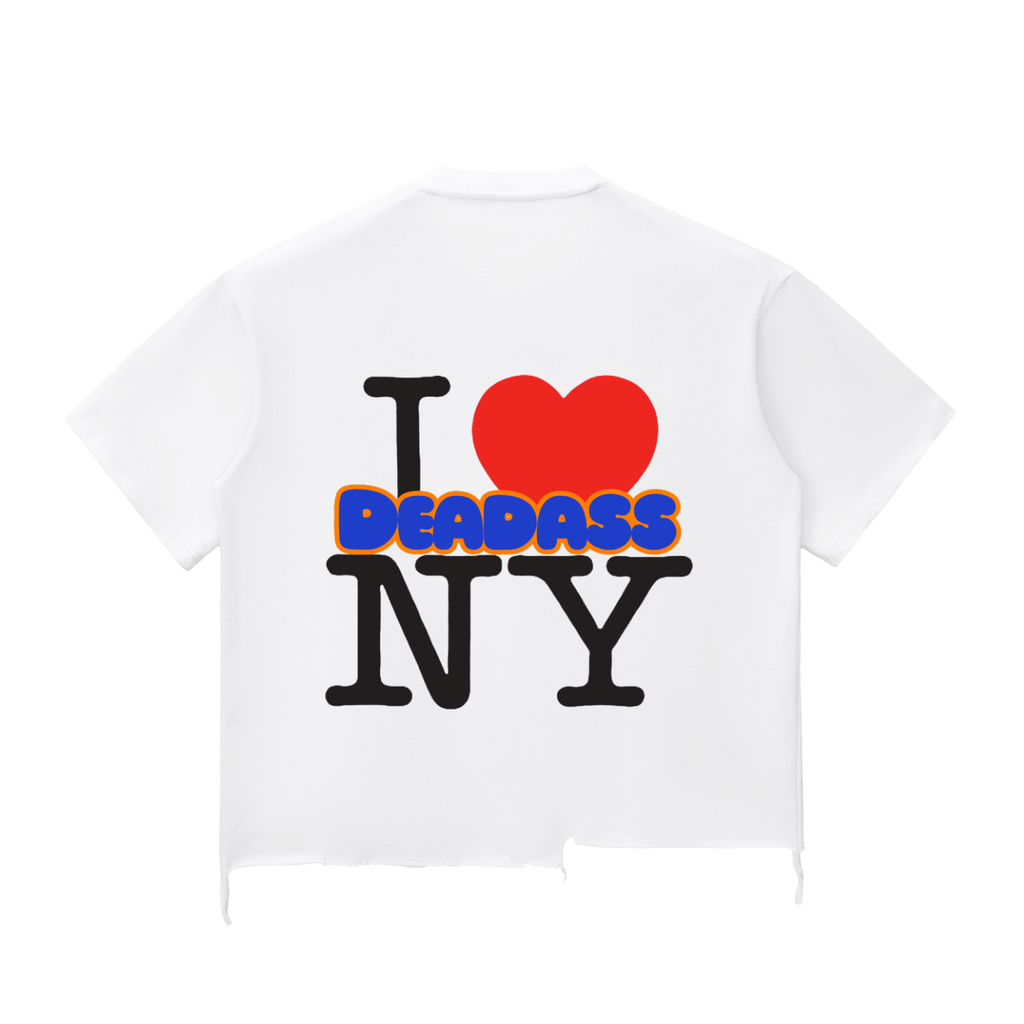 TF Deadass Love NY Snow Wash Raw-Hem Boxy T-shirt (DTG)